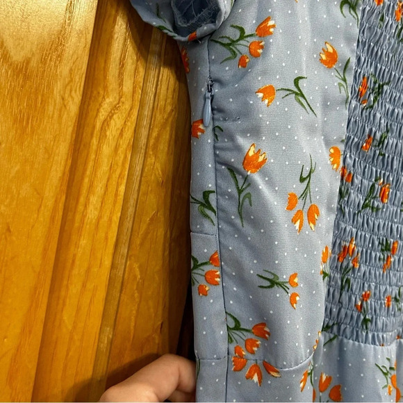 Zara Blue Floral Dress - Picture 8 of 11